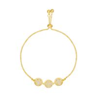 Pulseira de liga de zinco, cromado de cor dourada, Ajustável & joias de moda & com strass, dourado, comprimento 23 cm, vendido por PC