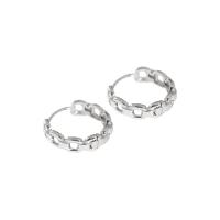 925 Sterling Silver Huggie Hoop Earring, Patrún Geoiméadrach, plátáilte, méid éagsúla do rogha & do bhean & log, dathanna níos mó le haghaidh rogha, Díolta De réir Péire