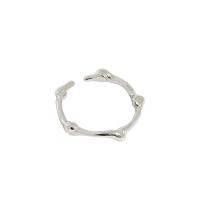 Plata de ley 925 Anillo de dedo Cuff, chapado, ajustable & para mujer, más colores para la opción, 3.2mm, 15.8mm, tamaño:5, Vendido por UD