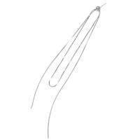 Fashion Fringe Orecchini, 925 sterline d'argento, regolabile & catena del serpente & per la donna, argento, 6.5mm, 0.7x300mm, Venduto da PC