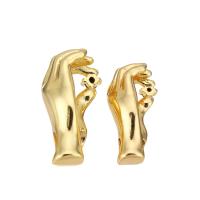 Messing hanger met micro-paved kubieke zirconia's, Hand, gold plated, micro pave zirconia, 10x20x7mm, 10pC's/Lot, Verkocht door Lot