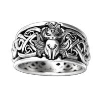 alliage de zinc bague, Plaqué de couleur d'argent, Avec le modèle animal & normes différentes pour le choix, 10PC/lot, Vendu par lot