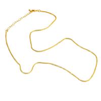 Messing Collier, echt goud verguld, uniseks, gouden, 1x1mm, Lengte 45 cm, Verkocht door PC