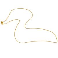 Chaîne collier en laiton, Plaqué d'or, unisexe, doré, 1x1mm, Longueur 45 cm, Vendu par PC