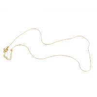 Chaîne collier en laiton, Plaqué d'or, unisexe, doré, 1x1mm, Longueur 45 cm, Vendu par PC