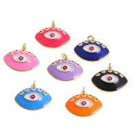 Cubic Zirconia Micro Pave Brass Pendant Eye micro pave cubic zirconia & enamel Sold By PC