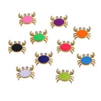 Cubic Zirconia Micro Pave Brass Pendant Crab micro pave cubic zirconia & enamel & no hole Sold By PC