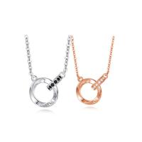 Kubieke Zircon Micro effenen Sterling zilveren ketting, 925 sterling zilver, met 1.97 extender keten, geplatineerd, mode sieraden & voor vrouw & met zirkonia, meer kleuren voor de keuze, Verkocht door PC