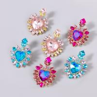 Rhinestone Earring Zinc Alloy fashion jewelry & for woman & with glass rhinestone Sold By Pair