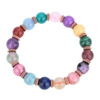 Gemstone Apyrankės, Brangakmenis, moters, multi-colored, 10mm, Ilgis Apytiksliai 7.6 Inch, Pardavė PC