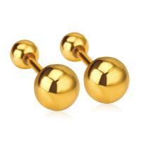 Roestvrij staal Stud Earrings, gold plated, verschillende grootte voor keus & voor vrouw, Verkocht door pair