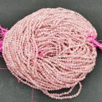 Korálky přírodní Rose Quartz, Kolo, lesklý, DIY & tváří, růžový, Prodáno za 39 cm Strand