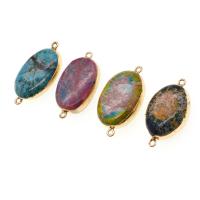 Gemstone nascóirí, Prás, le Impression Jasper, Oval, dathanna níos mó le haghaidh rogha, 40x21x10mm, Díolta De réir PC