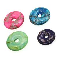 Imperial Jasper Pendler, Impression Jasper, Donut, du kan DIY, flere farver til valg, 40x40x8mm, Solgt af PC