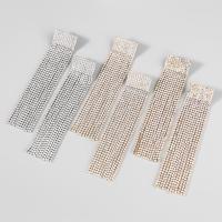 Fashion Fringe Orecchini, lega in zinco, gioielli di moda & per la donna & con strass, nessuno, 116x25mm, Venduto da coppia