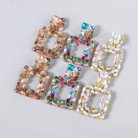 Rhinestone Earring Zinc Alloy fashion jewelry & for woman & with rhinestone Sold By Pair