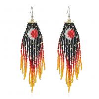 Fashion Fringe Oorbellen, Seedbead, voor vrouw, meer kleuren voor de keuze, nikkel, lood en cadmium vrij, 110x30mm, Verkocht door pair