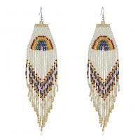 Fashion Fringe Oorbellen, Seedbead, handgemaakt, voor vrouw, nikkel, lood en cadmium vrij, 150x38mm, Verkocht door pair