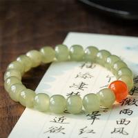 Gemstone Bracelets Hetian Jade with Yunnan Red Agate for woman nickel lead & cadmium free Sold Per Approx 6.3 Inch Strand