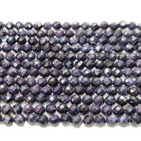 Natural Blue Goldstone Beads Blue Sandstone Round polished DIY & faceted blue Sold Per 38 cm Strand