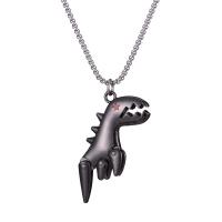 Zinklegierung Schmuck Halskette, Dinosaurier, Pistole schwarz plattiert, Modeschmuck & Emaille, schwarz, Länge 60 cm, verkauft von PC