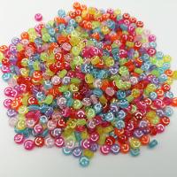 Akril nakit Beads, nasmijana lica, obojen, možete DIY & različite veličine za izbor, multi-boji, Prodano By Torba