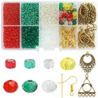 Glas Ørering Finde Set, med Zinc Alloy, du kan DIY, 2mm, 4mm, 6mm, Solgt af Box