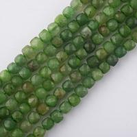 Jade Beads, Jade Canada, Cube, poleret, du kan DIY & facetteret, grøn, 4mm, Solgt Per 38 cm Strand