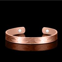 Brass Cuff Bangle with Magnet plated for woman rose gold color 8mm Length 17 cm Sold By PC