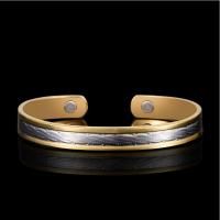 Messing Cuff Bangle, med Magnet, 18K forgyldt, for kvinde, blandede farver, 8mm, Længde 17 cm, Solgt af PC