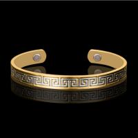 Messing Cuff Bangle, med Magnet, 18K forgyldt, for kvinde, blandede farver, 7.80mm, Længde 17 cm, Solgt af PC