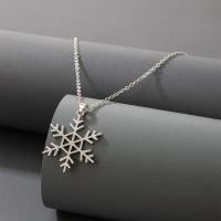 Zink Alloy Smycken Collier, Snowflake, plated, Unisex & Julen smycken, silver, Längd 45.7 cm, Säljs av PC