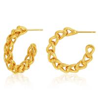 Brass Stud Earring 18K gold plated fashion jewelry & for woman golden Sold By Pair