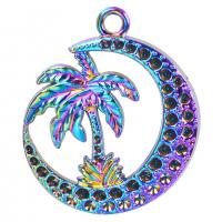 Pendentifs en alliage de zinc, Placage coloré, bijoux de mode, multicolore, 31x37mm, Longueur 50 cm, Vendu par PC