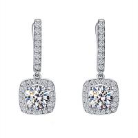 Kubik Zirkonium mikro bana Mässing Örhänge, micro bana cubic zirconia & för kvinna, ursprungliga färgen, 27mm, Säljs av Par