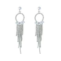 Fashion frynser øreringe, Rhinestone, med Zinc Alloy, forgyldt, for kvinde, flere farver til valg, 21x100mm, Solgt af par