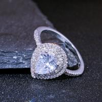 Kubisk Zircon Mässing Finger Ring, platina pläterad, olika storlek för val & micro bana cubic zirconia & för kvinna, Säljs av PC