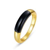 Sterling Silver Jewelry Finger Ring, 925 sterline d'argento, with agata nero, placcato, per la donna, colori misti, 13.50x4mm, Venduto da PC