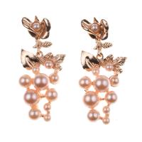 Zinc Alloy Drop Earrings with Plastic Pearl plated fashion jewelry & for woman Sold By Pair