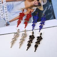 Zinc Alloy Drop Earrings plated fashion jewelry & for woman & with rhinestone Sold By Pair