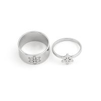 Anello in acciaio inox, 2 pezzi & gioielli di moda & unisex, colore originale, Venduto da set