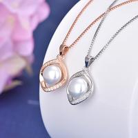 South Sea Shell подвеска, 925 пробы, с Shell Pearl, ювелирные изделия моды & Женский & с кубическим цирконием, Много цветов для выбора, 13x21mm, продается PC