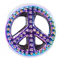 Zinc Alloy stort hul vulst, Peace Logo, farverig forgyldt, mode smykker, flerfarvede, Solgt af PC