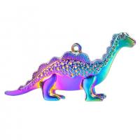 Zinklegering Animal Hangers, Zinc Alloy, Dinosaurus, kleurrijke vergulde, mode sieraden, multi-gekleurde, 59x31mm, Lengte 50 cm, Verkocht door PC