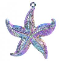 Sinc Alloy Pendants, Starfish, ildaite plátáilte, jewelry faisin, il-daite, 43x51mm, Fad 50 cm, Díolta De réir PC