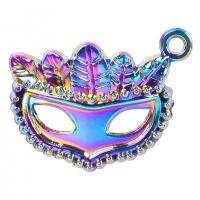 Zinc Alloy Pendants Mask colorful plated fashion jewelry multi-colored Length 45 cm Sold By PC