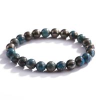 Pyrite bleue bracelet, poli, unisexe, bleu, 8mm, Longueur Environ 7.24 pouce, Vendu par PC