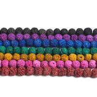 Natuurlijke Lava kralen, Ronde, gepolijst, verschillende materialen voor de keuze & verschillende grootte voor keus, meer kleuren voor de keuze, Per verkocht Ca 14.57 inch Strand