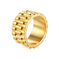 Vinger Ring in edelstaal, Roestvrij staal, gold plated, uniseks & verschillende grootte voor keus, 11.50mm, Verkocht door PC