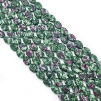 Ruby v Zoisite Korálek, Flat Oval, DIY, smíšené barvy, 13x18mm, Prodáno za 38 cm Strand